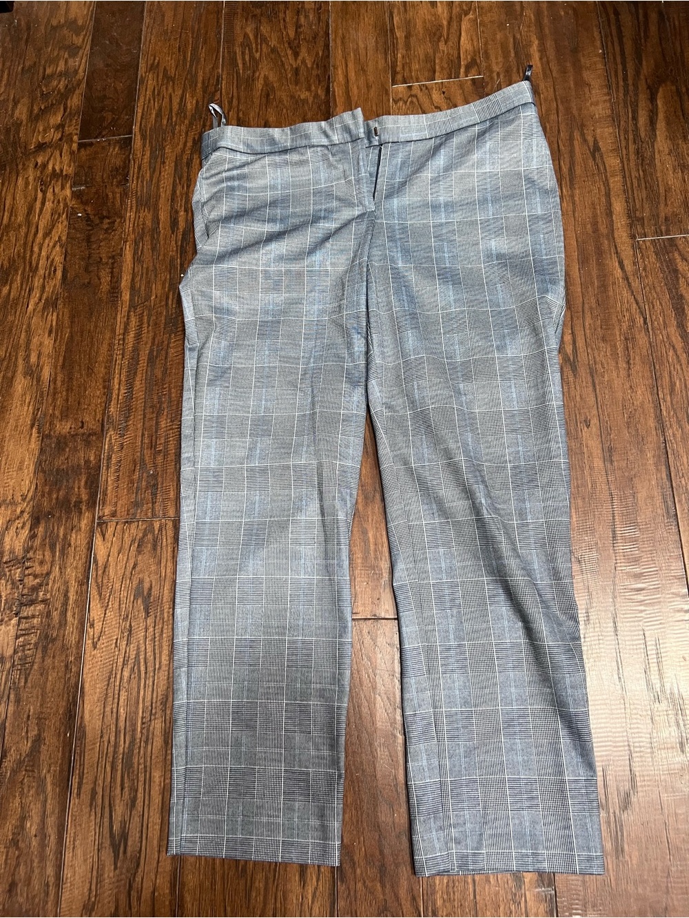 Amanda & Chelsea Gray Plaid Straight-Leg Dress Pants